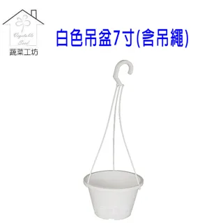 【蔬菜工坊005-L031】白色吊盆7寸(含吊繩)