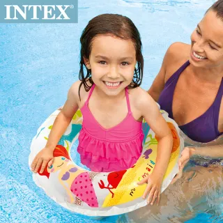 【INTEX】卡通游泳圈 61cm圖案隨機-適用：6-10歲(59242)