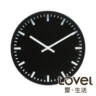 【LOVEL】25cm摩登膠框靜音時鐘-深黑里程(P2507W-LB)