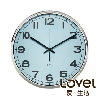 【LOVEL】31cm工業風鐵框魚眼鏡面靜音時鐘-藍(M7251N-BL)