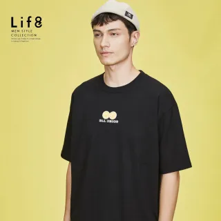【Life8】ALL WEARS 表情遊戲 印花短袖上衣-黑色(41081)