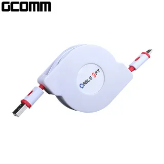 【GCOMM】micro-USB 強固型充電傳輸伸縮扁線 1.8米 熱情紅(伸縮扁線)