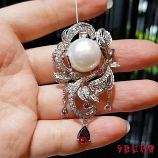 【寶石方塊】天然珍珠項鍊-盡態極妍-925銀飾