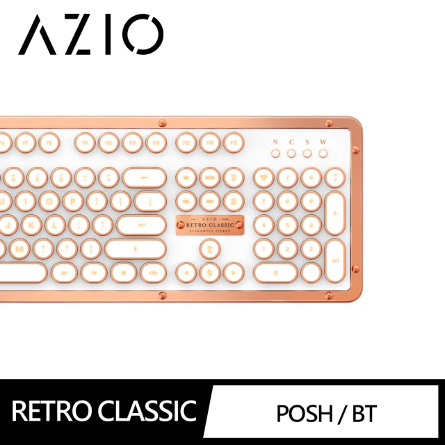 【AZIO】RETRO POSH BT 藍芽真牛皮打字機鍵盤PC/MAC(鍵盤)