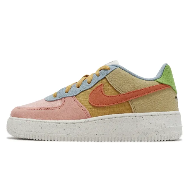 NIKE 耐吉】休閒鞋Air Force 1 LV8 NN GS 彩色大童女鞋手繪椰樹環保