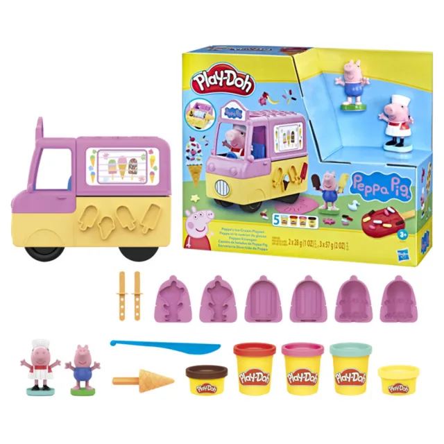 【Hasbro 孩之寶】培樂多Play-Doh 佩佩豬冰淇淋車遊戲組