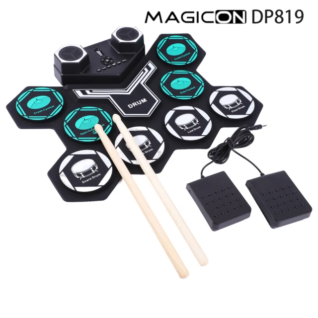 【MAGICON】變形金剛電子鼓(兒童 矽膠 電子鼓 手捲鼓 架子鼓)