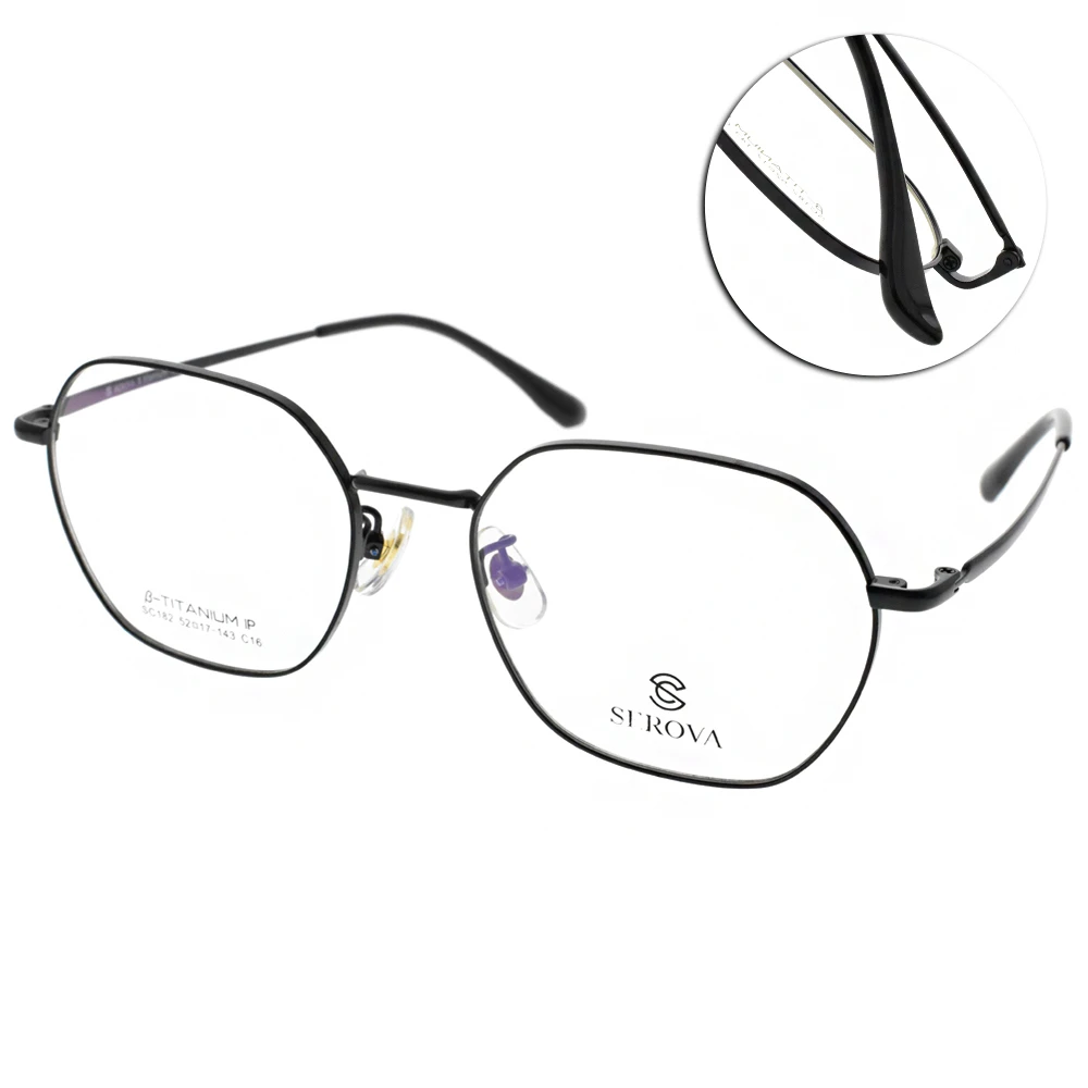 韓風多邊造型款眼鏡(黑#SC182 C16)