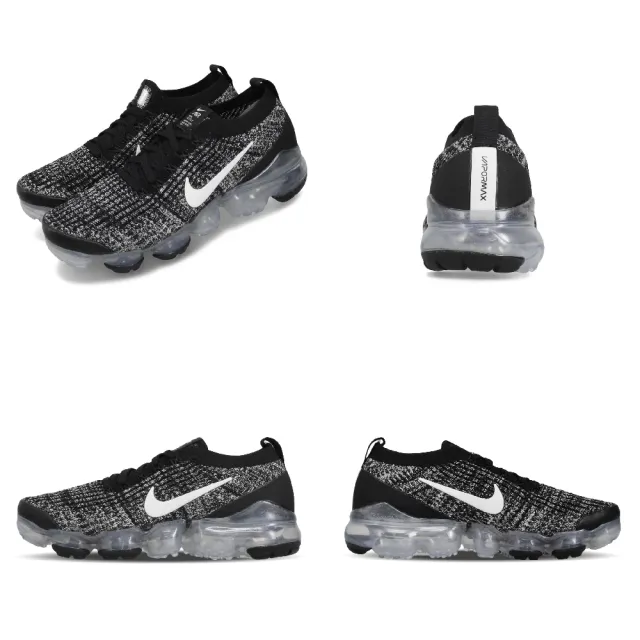 NIKE 耐吉】慢跑鞋Vapormax Flyknit 3 女鞋氣墊避震編織黑白平輸品海外