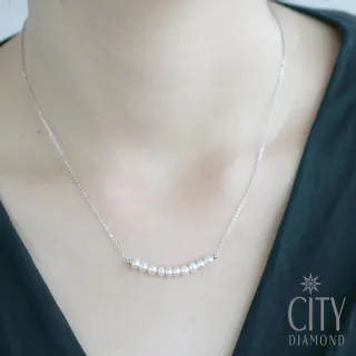 【City Diamond 引雅】天然珍珠微笑項鍊(手作設計系列)