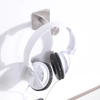 日韓熱銷簡約不鏽鋼超穩髮絲紋伸縮設計耳機架 耳罩式耳機掛架 掛勾(空間收納神器-1入)
