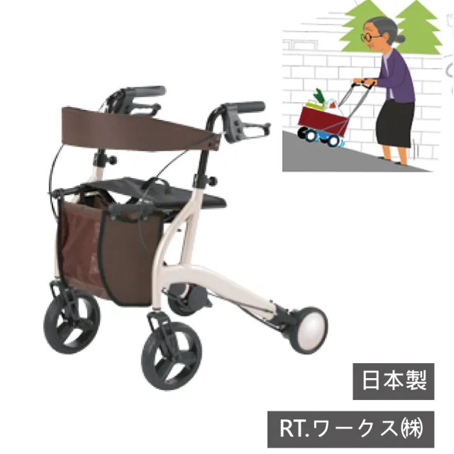 【感恩使者】電動散步購物車-折疊式 W2011(日本製-助行器 助步器 步行推車)