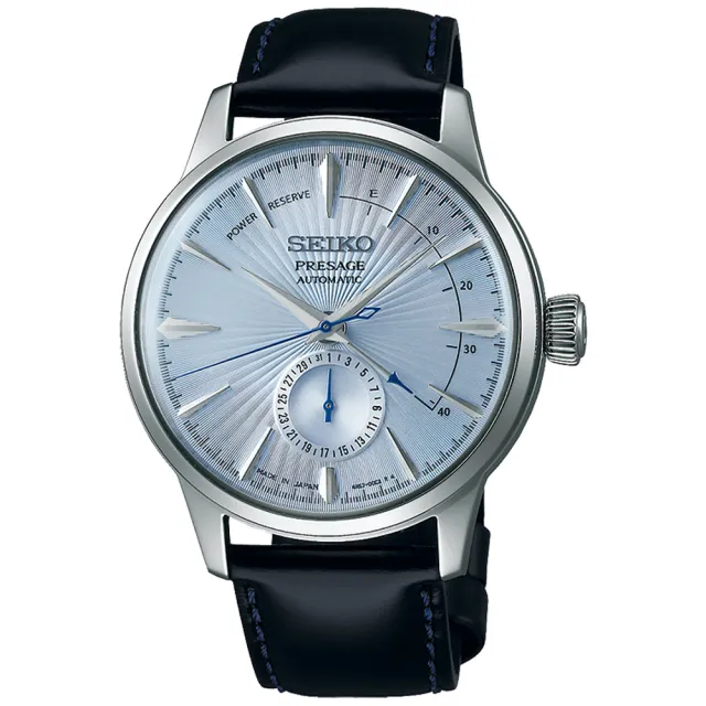 【SEIKO 精工】Presage 調酒師品味紳士動力儲存顯示機械錶-藍/40.5mm(SSA343J1/4R57-00E0B)