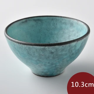 美濃土岐泉 五彩碗 飯碗 陶瓷碗 10.3cm 土耳其藍
