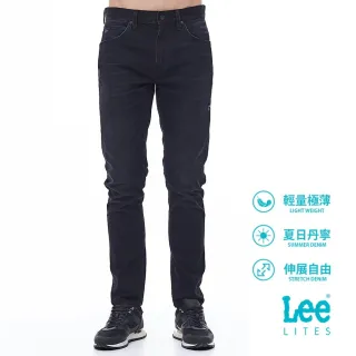 【Lee】705 中腰標準小直筒 男牛仔褲-黑(Lites 輕磅系列)