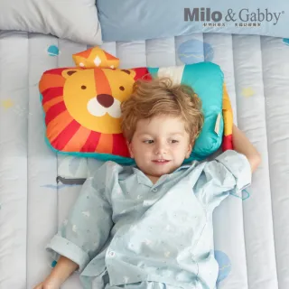 【Milo&Gabby】動物好朋友-超細纖維可水洗兒童枕頭防蟎mini枕心+枕套組(LONNIE小獅王)