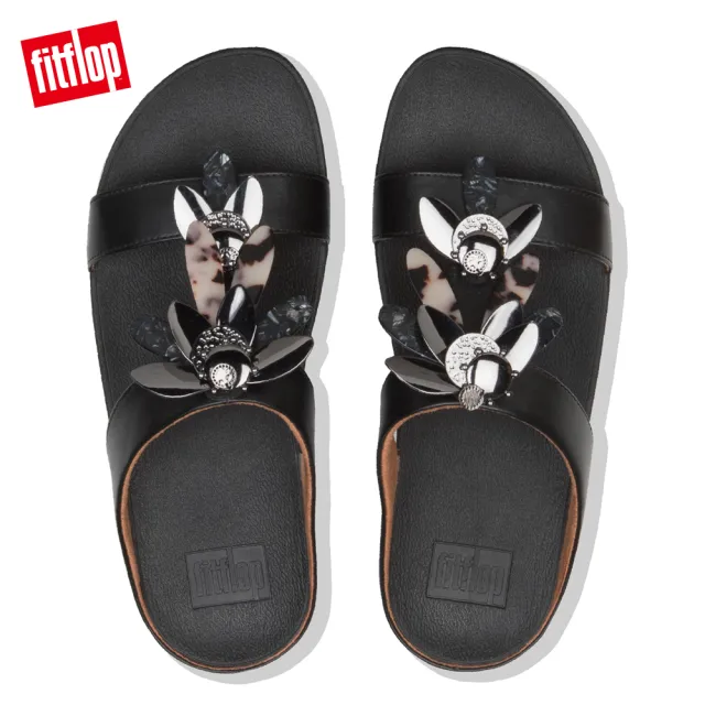 【FitFlop】FINO DRAGONFLY H-SLIDES H型設計雙帶涼鞋-女(黑色)