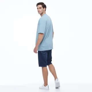 【Lee】潮流寬版 男短袖T恤-灰藍