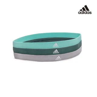 【adidas 愛迪達】Yoga 止滑運動髮帶組(淺灰/薄荷綠/森林綠)