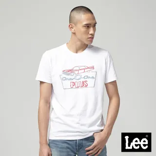 【Lee】霓虹跑車 男短袖T恤-白(101+ 系列)