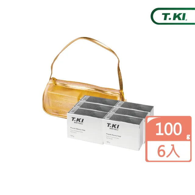 【T.KI】蜂膠美顏皂100gX6入組(隨機贈 金/粉 金蔥袋)