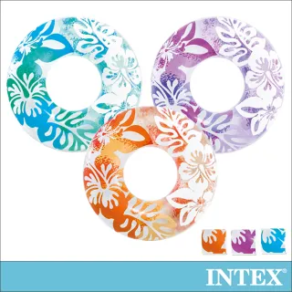 【INTEX】南洋風游泳圈-直徑91cm-3色可選_適用9歲以上(59251)
