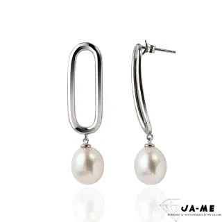 【JA-ME】925銀天然珍珠9*11mm耳環(時尚風格2)