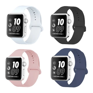 【kingkong】Apple Watch 3/4/5/6/SE/7 純色硅膠 運動型錶帶腕帶(iWatch替換錶帶)