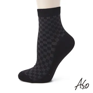 【A.S.O 阿瘦集團】環保抑菌系列短襪－2入組(黑色+灰色)