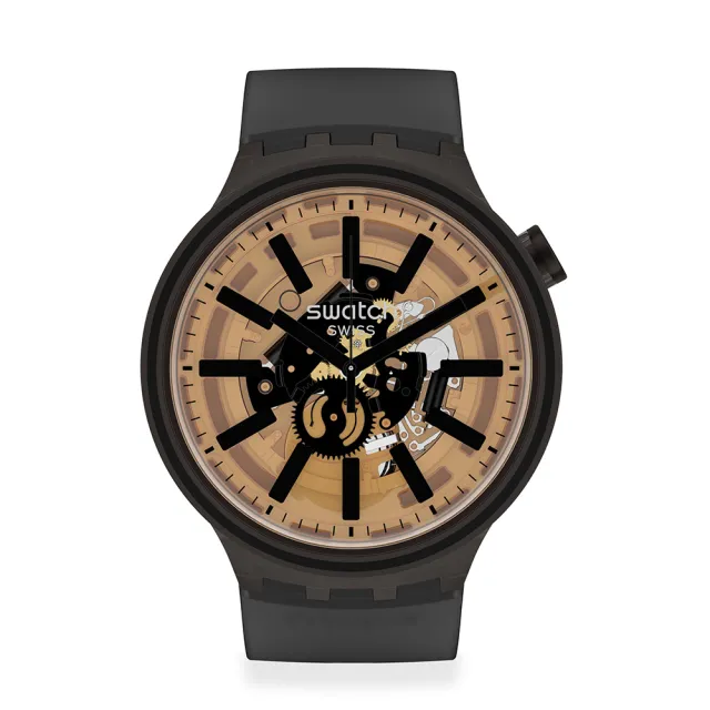 【SWATCH】BIG BOLD系列手錶 DARK TASTE 太陽光譜- 宇宙黑(47mm)