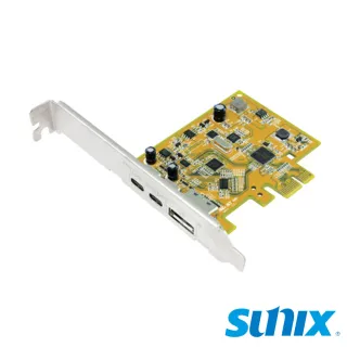 【SUNIX】USB3.1 2埠Type-C 搭載DP PCIe 擴充卡(UPD2018)