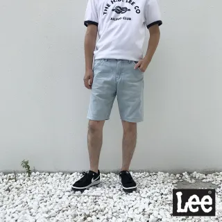 【Lee】刷白仿舊 男牛仔短褲-淺藍洗水