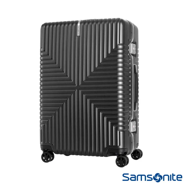 【Samsonite 新秀麗】28吋Intersect 高質感PC鋁框硬殼TSA行李箱 黑(GV5)