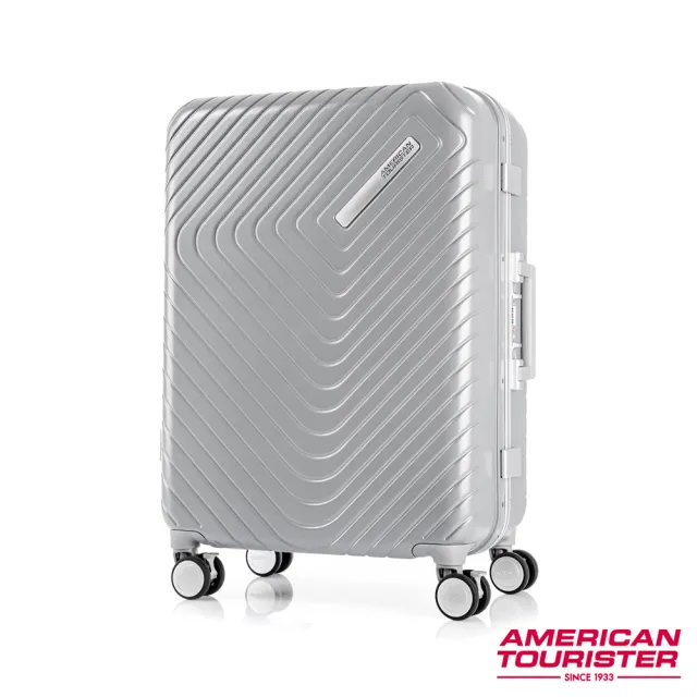 【AT美國旅行者】28吋Esquino 鋁合金細框剎車雙輪行李箱 銀(GN1)