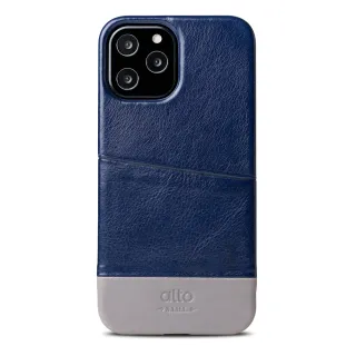 【Alto】iPhone 12 Pro Max 6.7吋-插卡式皮革手機殼 Metro 海軍藍/礫石灰(輕薄細緻)