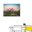 【24mama 掛畫】單聯式 橫幅 粉色 夏季 夏天 粉紅色 花卉 蓮花 荷花 花朵 浪漫  無框畫 40x30cm(風吹荷塘)