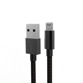 【YOMIX 優迷】防彈編織充電傳輸線二入組★USB to Lightning 1.2M(for iPhone14/14 Pro/iPhone全系列)