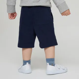 【GAP】男幼童 碳素軟磨 法式圈織系列 Logo休閒短褲(796715-海軍藍)