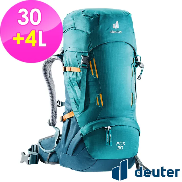 【deuter】FOX 30+4L拔熱式背包(3611121湖藍/藍/登山健行包/休閒旅遊包/青少年適用)