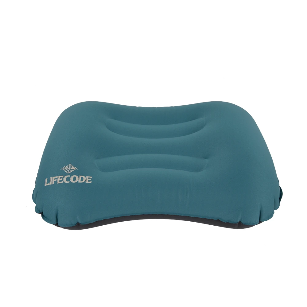 【LIFECODE】長型手壓充氣枕護腰枕 蜜桃絲 快速充氣洩氣(2色可選)