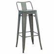 【E-home】Hino希諾工業風金屬低背吧檯椅-座高76cm-四色可選(網美 戶外 工業風 高腳椅)