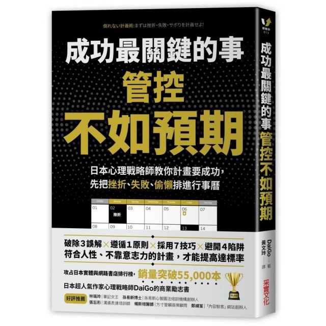 成功最關鍵的事――管控「不如預期」：日本心理戰略師教你計畫要成功，先把挫折、失敗、偷懶排進行事曆