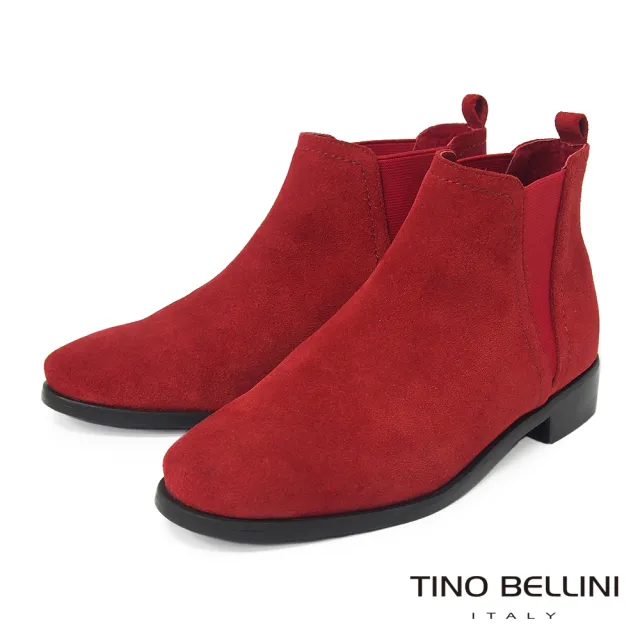 【TINO BELLINI 貝里尼】歐洲進口拼接V型繃帶切爾西靴FWNO0023(紅)