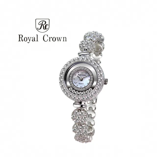 【Royal Crown】5308 精緻水鑽鏡面雙圈滑鑽手鍊錶