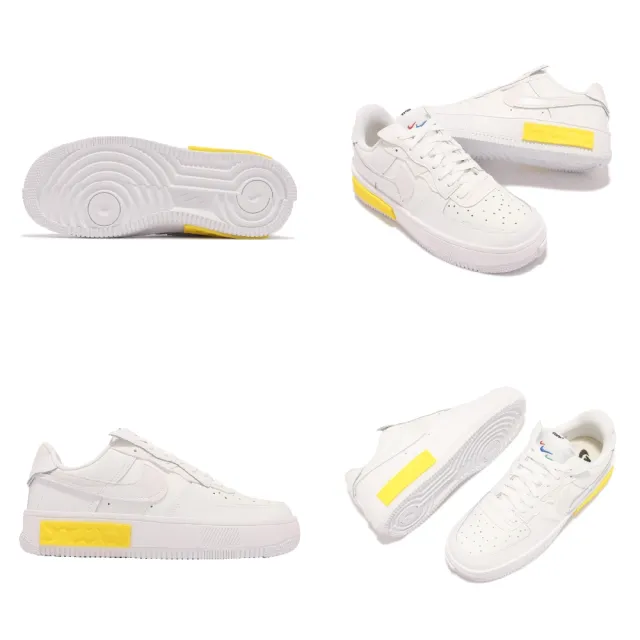 【NIKE 耐吉】休閒鞋Air Force 1 Fontanka 女鞋 多層次鞋面 厚底 React 避震 穿搭 白 黃(DA7024-101)