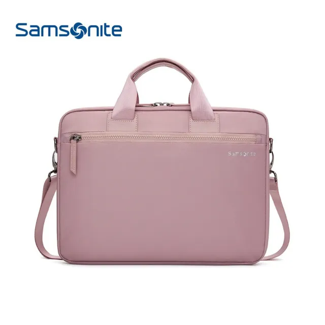 【Samsonite 新秀麗】13.3吋 筆電手提包 附肩背帶 DENDI-ICT BP5*002 櫻花粉色(電腦包)