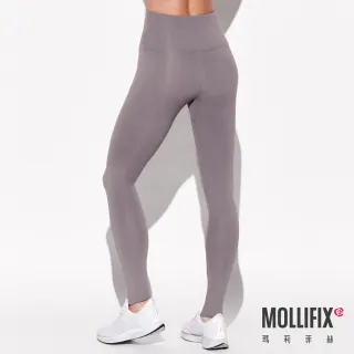 【Mollifix 瑪莉菲絲】彈力修身高腰動塑褲、瑜珈服、Legging(日暮灰)