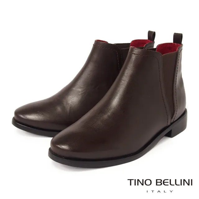 【TINO BELLINI 貝里尼】歐洲進口拼接V型繃帶切爾西靴FWNO0023(咖啡)