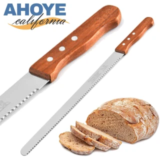 【AHOYE】10寸暖木柄鋸齒麵包刀