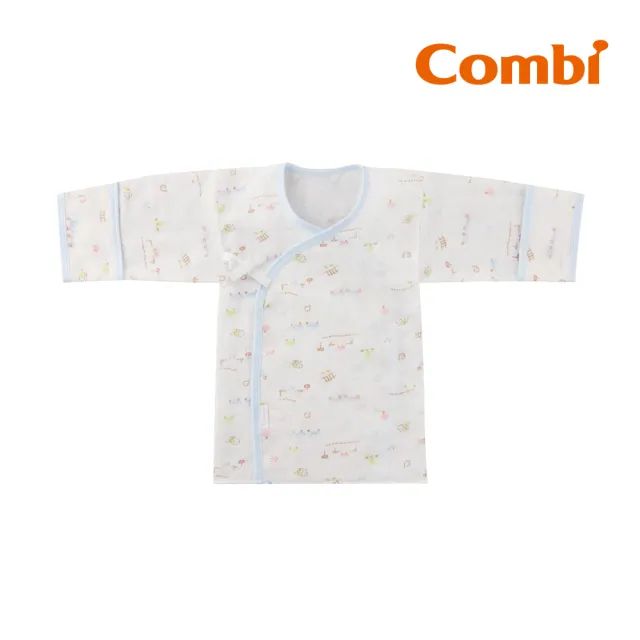 【Combi】純棉柔紗-快樂車車 反摺護手紗布肚衣